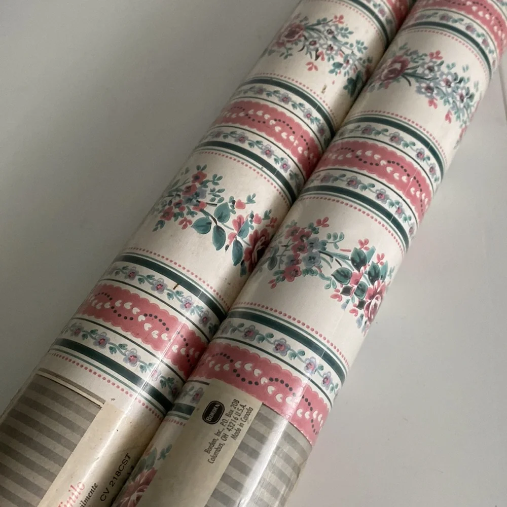 Vintage Borden Wallpaper Vinyl Coated 2 Double rolls